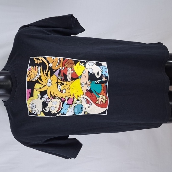 Nickelodeon cartoon characters graphic LG black t-shirt - Picture 2 of 5